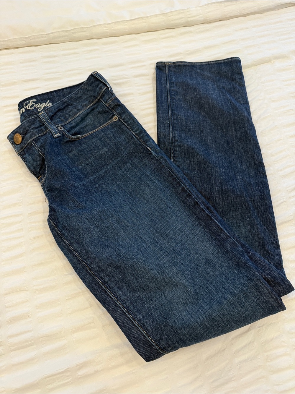 American Eagle Outfitters Women's Dark Indigo Straight Leg Jeans